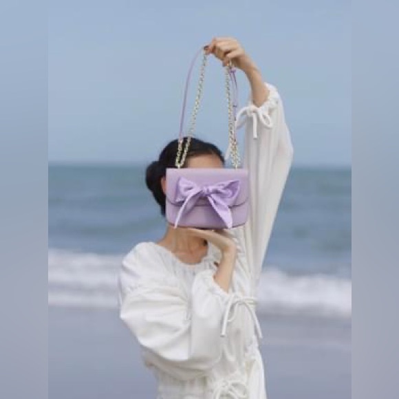 Purple bow knot crossbody purse - Picture 2 of 2